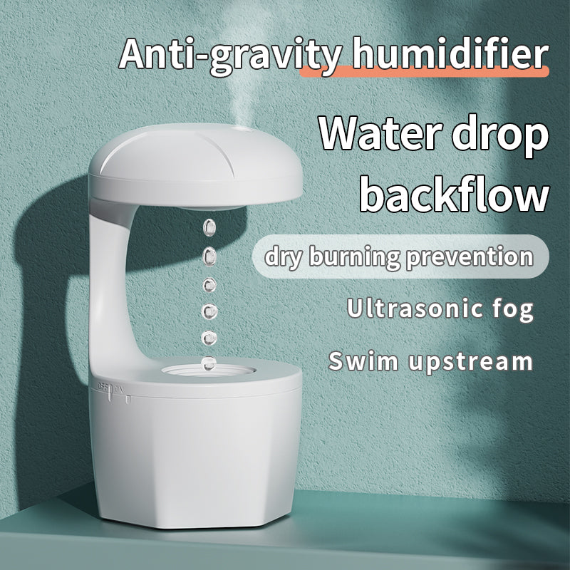 Revolutionary Anti-Gravity Aromatherapy Humidifier - Large Capacity, Silent Operation, and Stunning Water Droplet Back Flow Design!